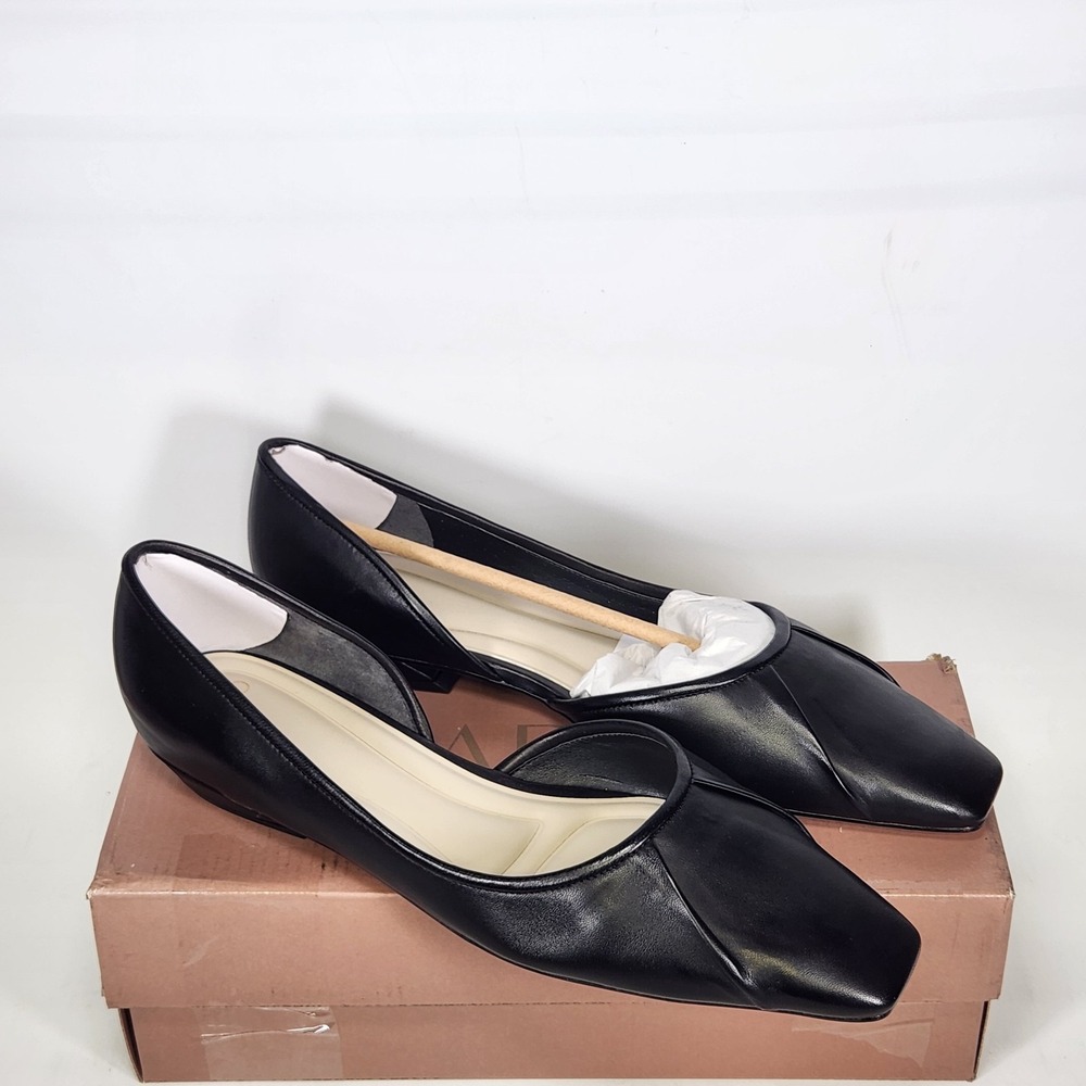 Sarto Franco Sarto Debrah Flat Women Size 8.5 Black Leather D'Orsay Square Toe - Picture 2 of 7